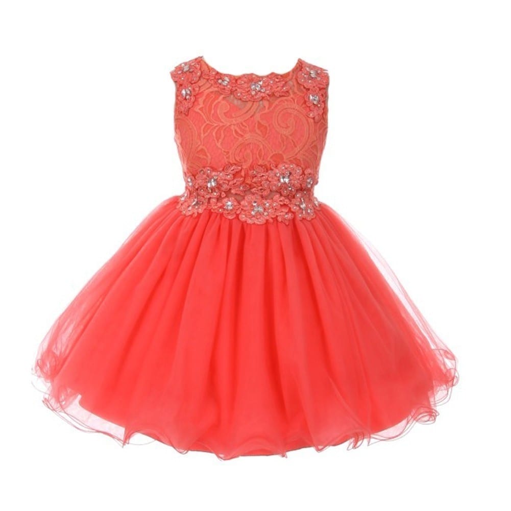 coral little girl dresses