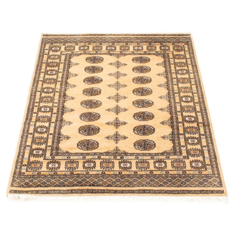 ECARPETGALLERY Hand-knotted Finest Peshawar Bokhara Beige Wool Rug - 4'2 x 5'11