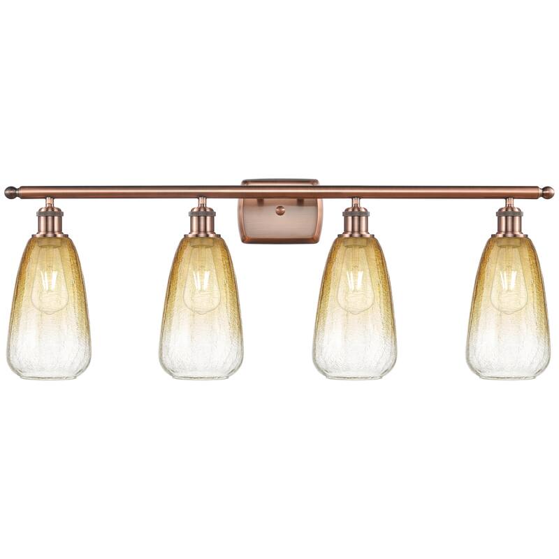 Innovations Lighting Endless Possibilities Ballston - Brookhaven Almond - 4 Light 36" Bath Vanity Light - Antique Copper/Amber
