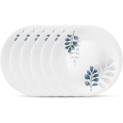Bormioli Rocco White Moon Botanica Blue Plate Set of 6