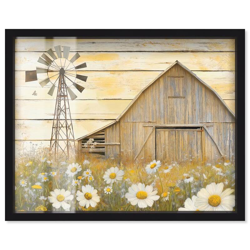 Old Windmill Shadowbox by Art Remedy - Black - 36" x 30"