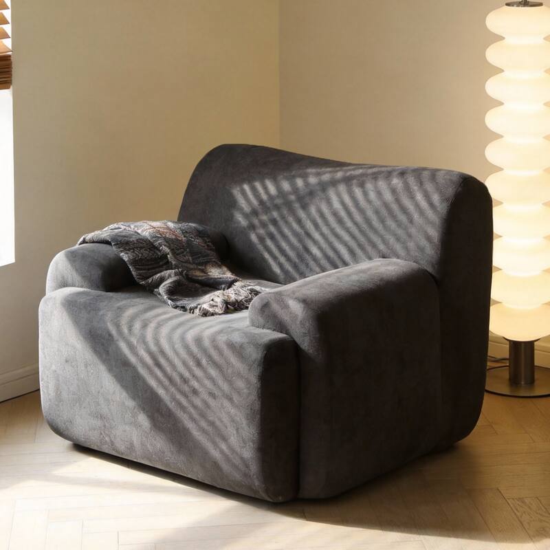 Chenille Accent Chair, Comfy Cloud Sofa Chair, Modern Armchair Boneless Reading Chairs