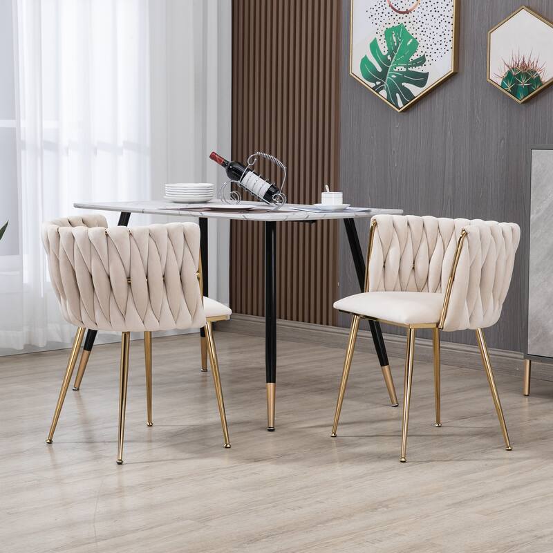 Makeup Chair, Home Backrest Light Luxury Dining Chair, Balcony Table Edge Chair (set of 2)