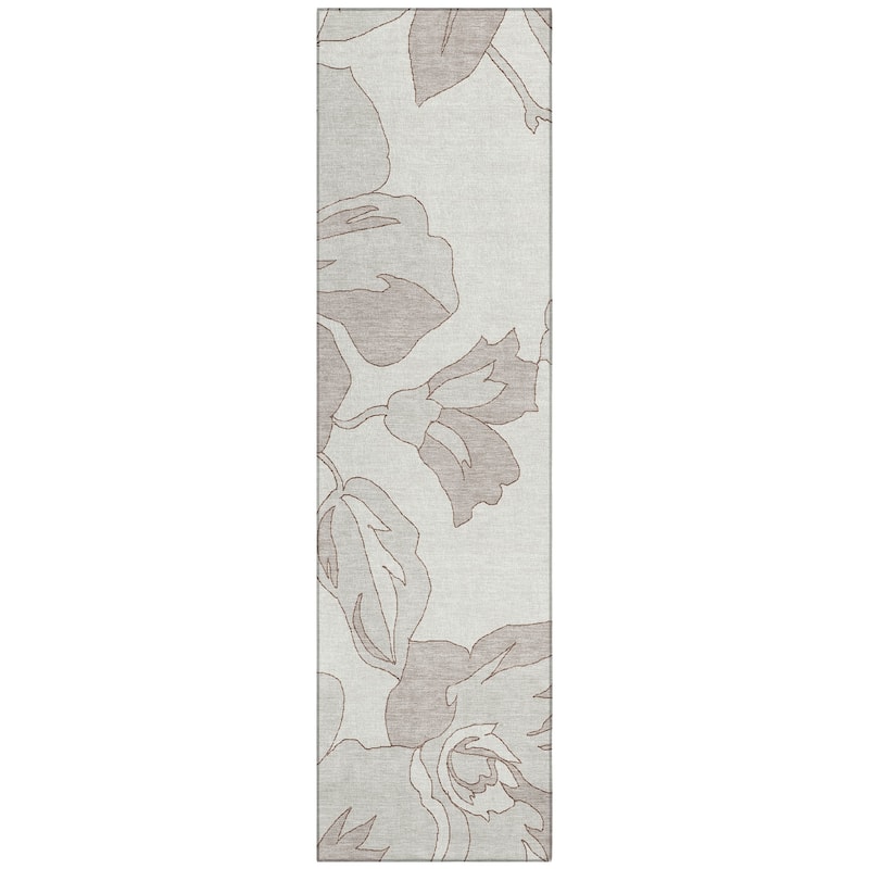Machine Washable Indoor/ Outdoor Chantille Floral Rug