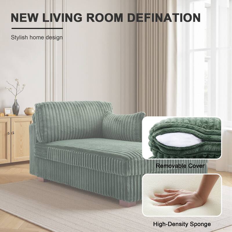 DREAMSIDEA Oversized Right Facing Chaise Lounge Lofa