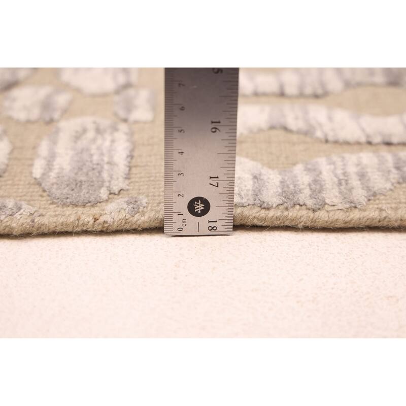 ECARPETGALLERY Hand Loomed Elysian Khaki Viscose, Wool Rug - 8'4 x 9'9