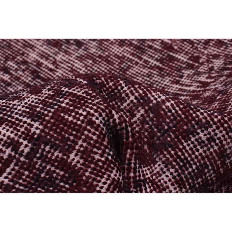 ECARPETGALLERY Hand-knotted Color Transition Burgundy Wool Rug - 2'4 x 8'4