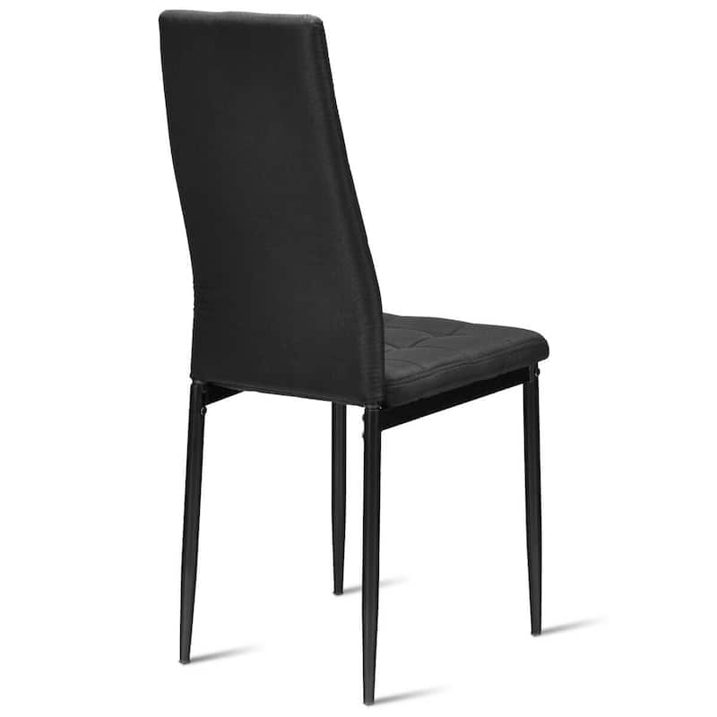 Gymax Set of 4 Kitchen Dining Side Chairs Fabric Cushion with Metal