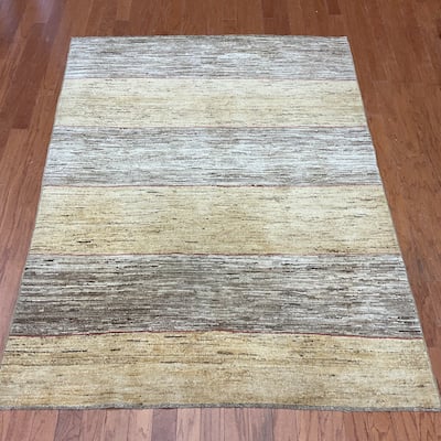 HERAT ORIENTAL Handmade Gabbeh Wool Rug - 4'10" x 6'6"