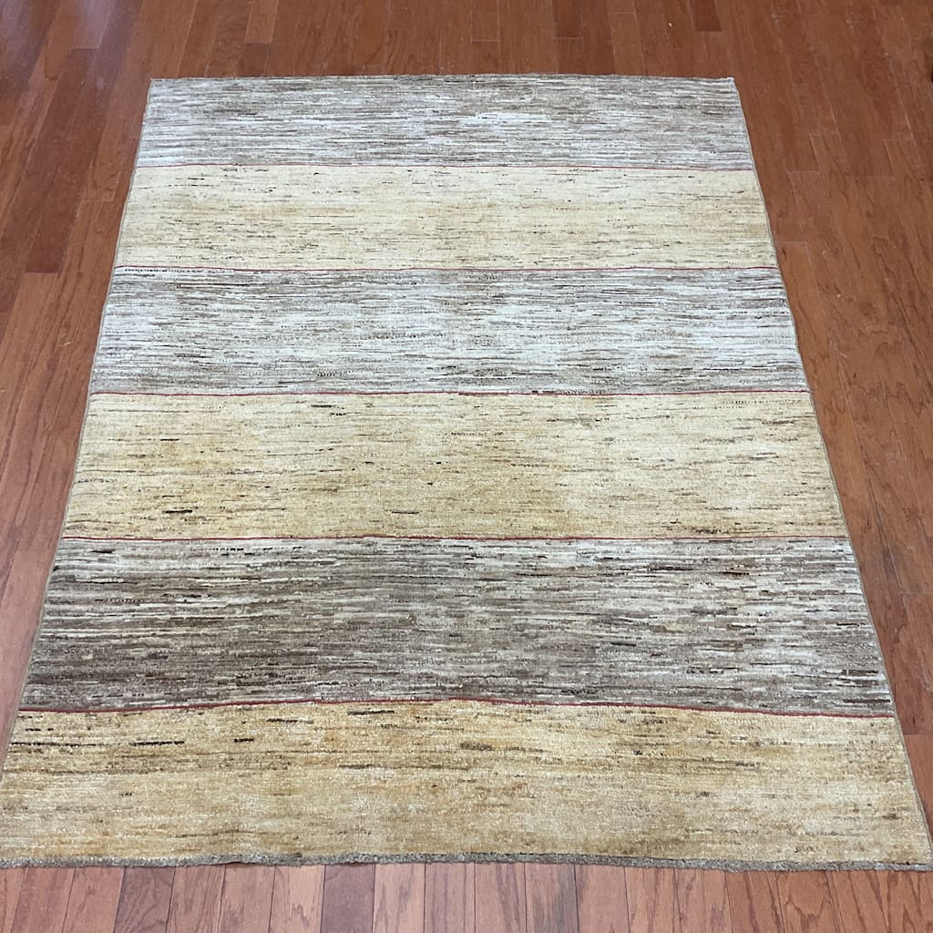 HERAT ORIENTAL Handmade Gabbeh Wool Rug - 4'10" x 6'6"