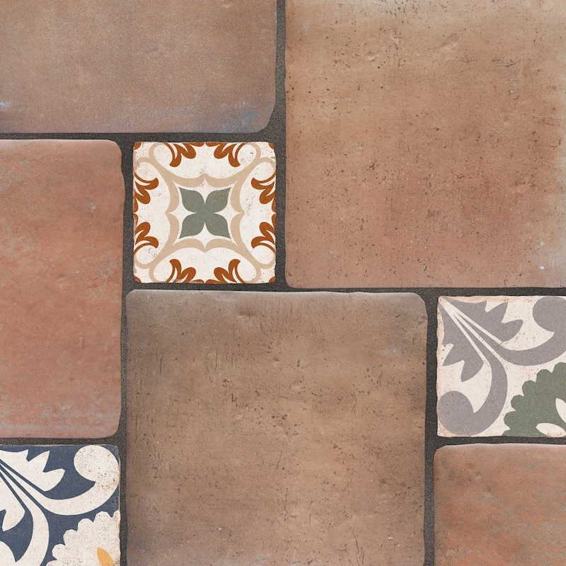 Merola Tile Benisa Marelle Cotto with Aida Taco 11-7/8" x 17-3/4" Porcelain Floor and Wall Tile - Case (22 Tiles)