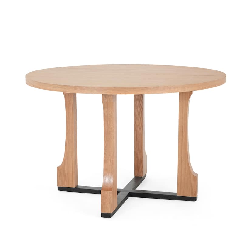 48" Round Dining Table Farmhouse Pedestal Base Seats 4