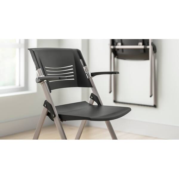 wren folding guest chair with breathable back black