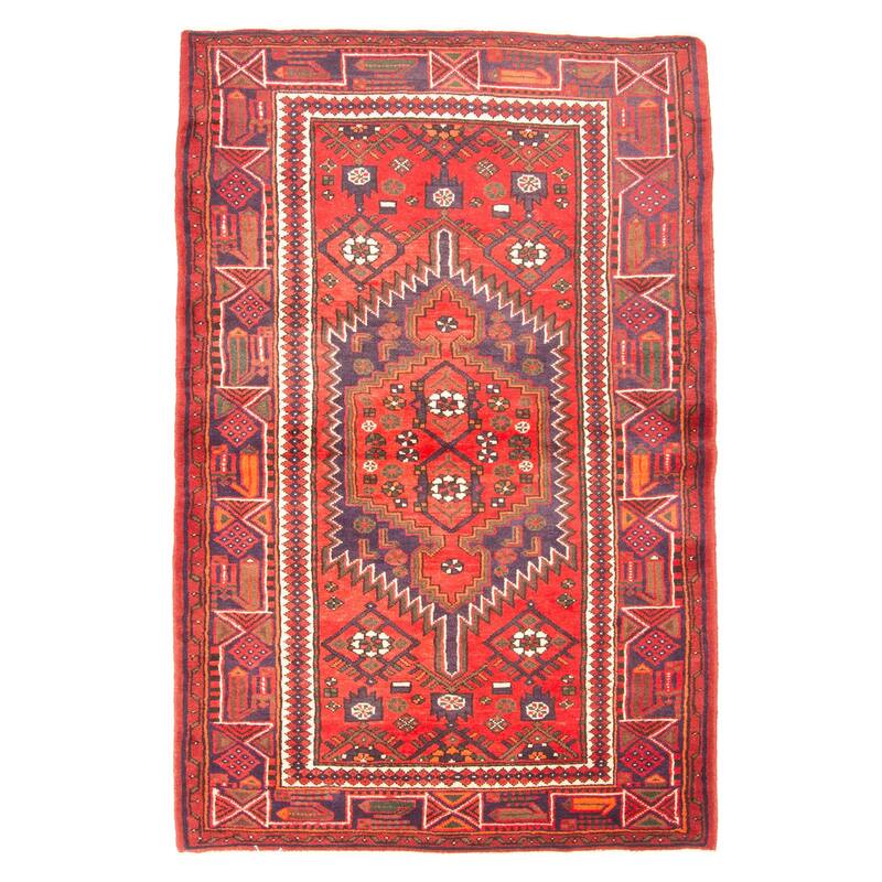 ECARPETGALLERY Hand-knotted Andelz Red Wool Rug - 4'2 x 6'7