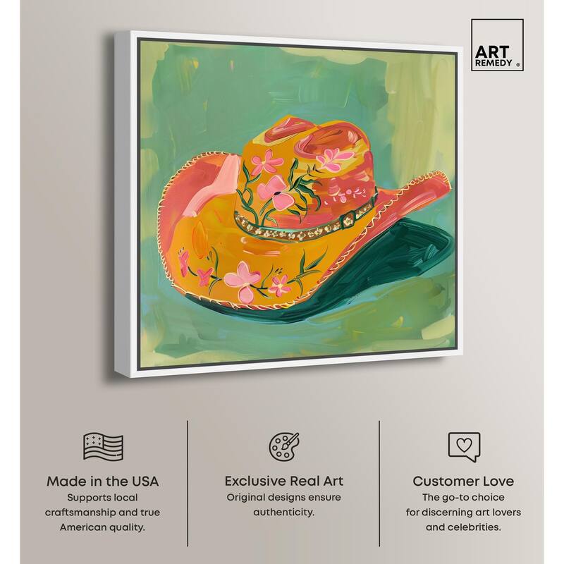 Wildflower Cowboy Hat Canvas by Art Remedy