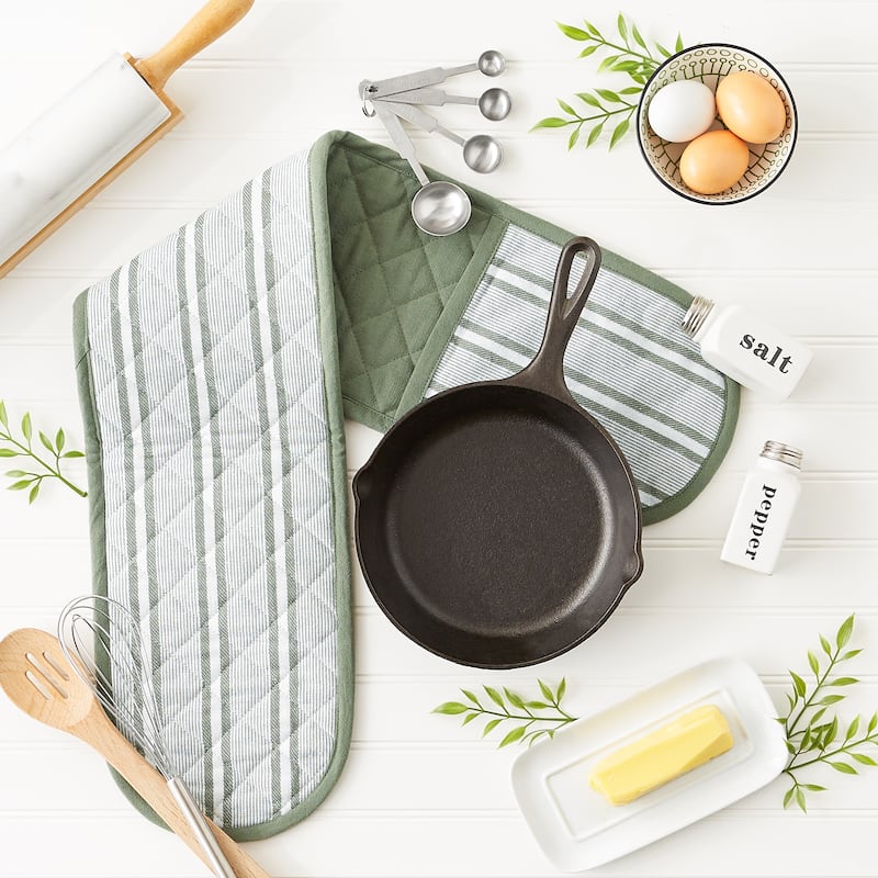 Chef Stripe Double Oven Mitt