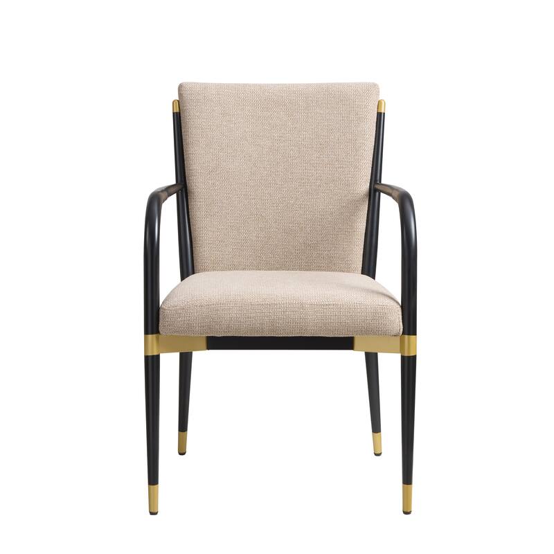 Christopher Knight Home - Modern Upholstered Metal Base Dining Armchair with Solid Back (Set of 2)