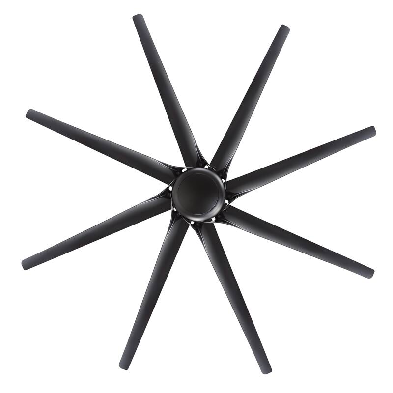 Large 100-inch 8-Blade Matte Black Ceiling Fan with Remote,No Light