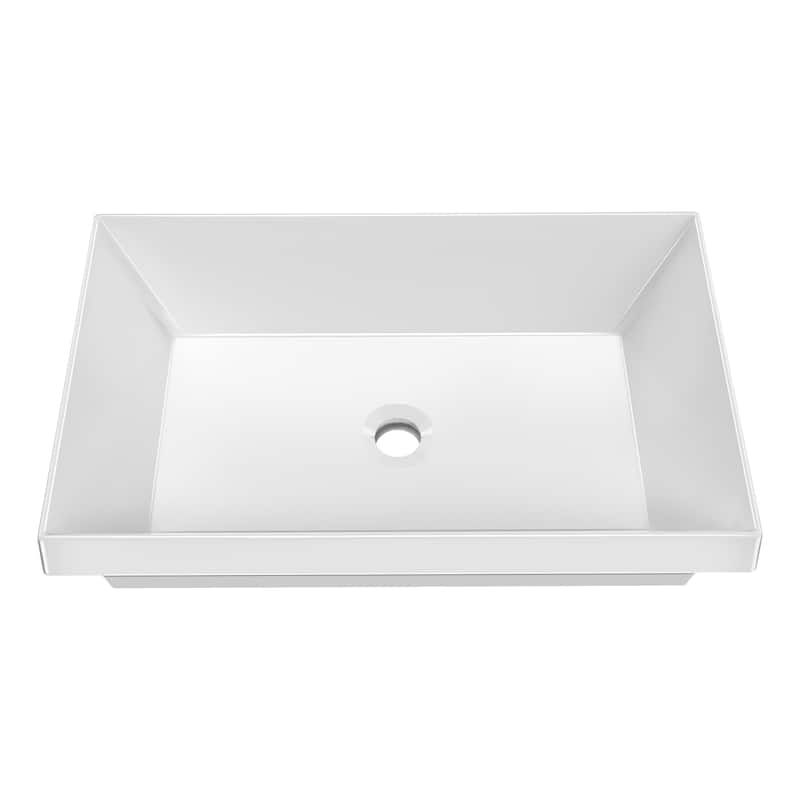 Rectangular Semi-Recessed Basin With Center Drain Location - 24"