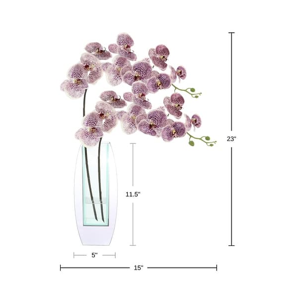 Modern Orchid Arrangement in Mirrored Glass Vase