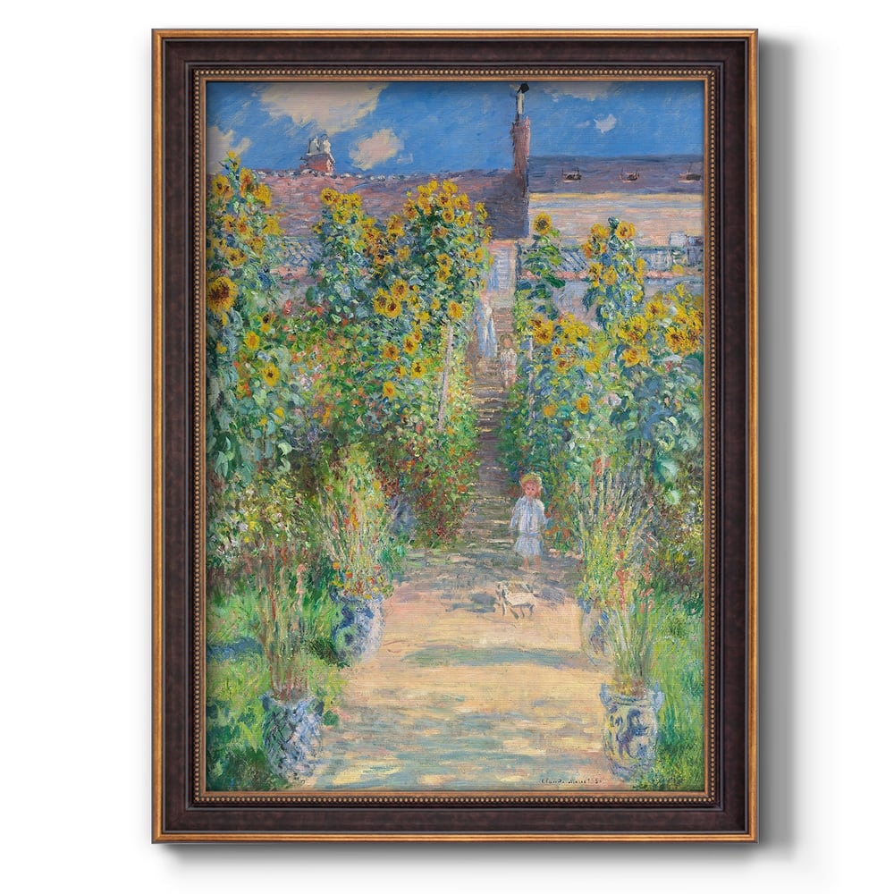 The Artist's Garden at Vetheuil  Premium Framed Canvas- Ready to Hang