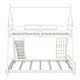 preview thumbnail 11 of 10, Artsy Twin over Queen House Bunk Bed with Climbing Nets and Climbing Ramp, Maximized Space & Playful Design, White
