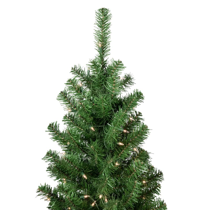 15' Pre-Lit Pendleton Spruce Slim Artificial Christmas Tree Clear Lights