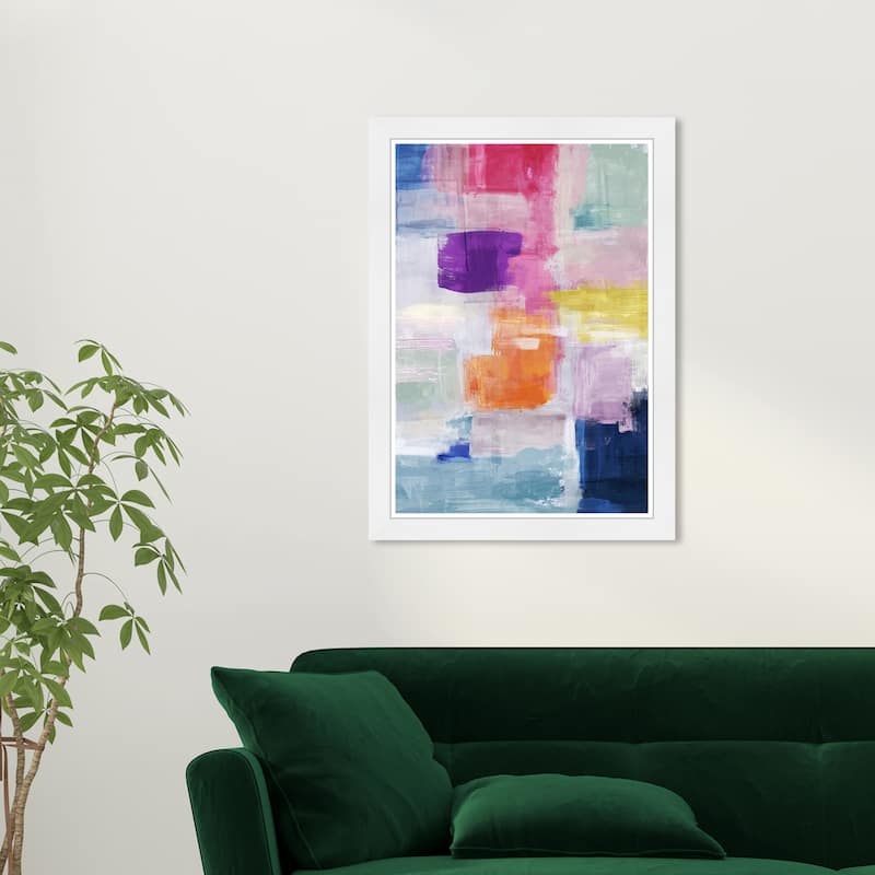 Wynwood Studio Colored Flow Framed Retro Colorful Abstract Prints