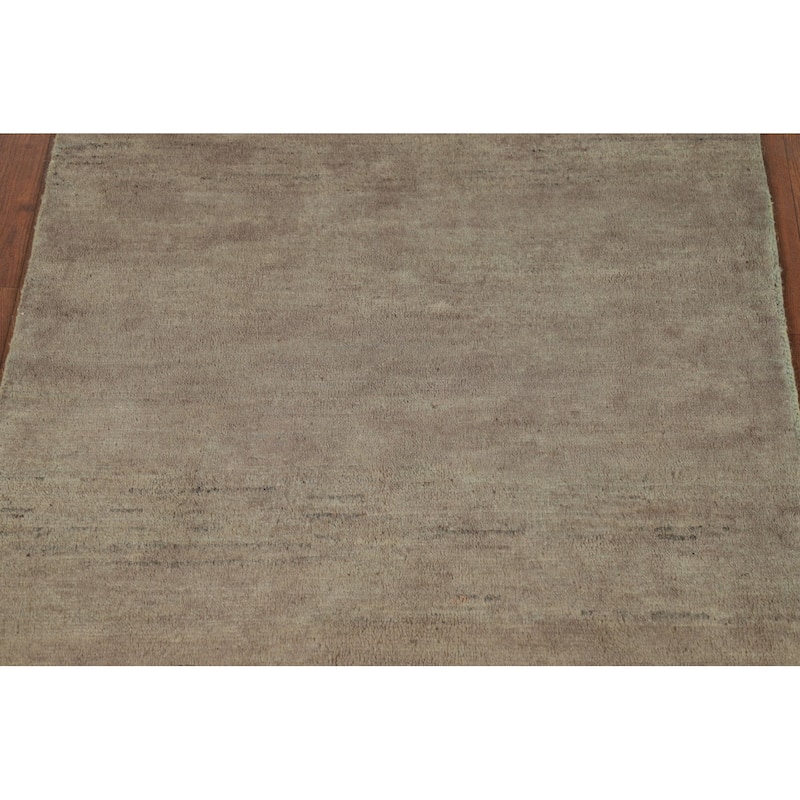 Green & Beige Gabbeh Modern Foyer Rug Handmade Wool Carpet - 2'8"x 4'1"