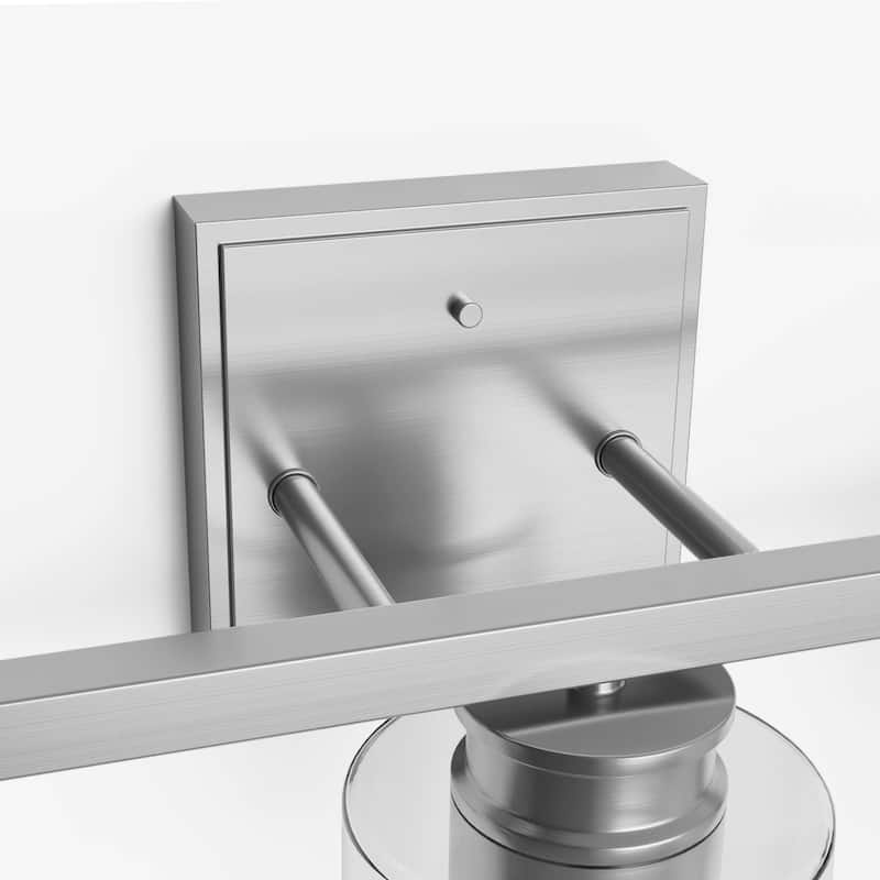 YANSUN 3-Light Brushed Nickel Vanity Wall Sconce with Clear Glass Shades