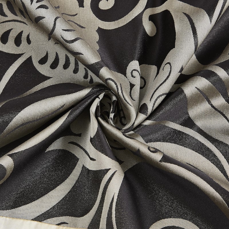 Nanshing Brie Set of 2 Floral Jacquard Grommet Curtains - 37" X 84"