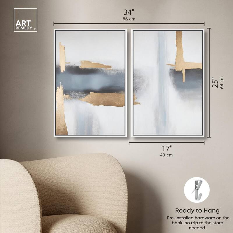 Visual Gold Vortex I Canvas Set of 2 by Art Remedy