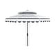preview thumbnail 4 of 13, SAFAVIEH Outdoor Living Vienna 9Ft Round Double Top Crank Umbrella