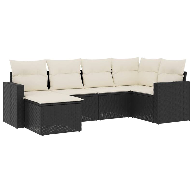 vidaXL Garden Sofa Set Black, Cream White - 21.7 x 21.7 x 14.6