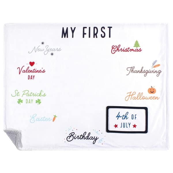 slide 1 of 1, Hudson Baby Infant Plush Holiday and Milestone Blanket, Holiday, One Size - One Size One Size - Holiday