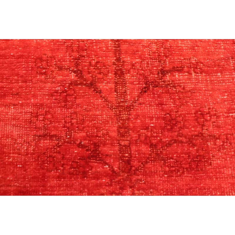 ECARPETGALLERY Hand-knotted Color Transition Patchwork Red Wool Rug - 8'1 x 9'10
