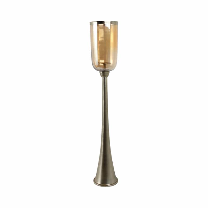 Modern Metal and Glass Floor Candle Stand for Pillar Candles
