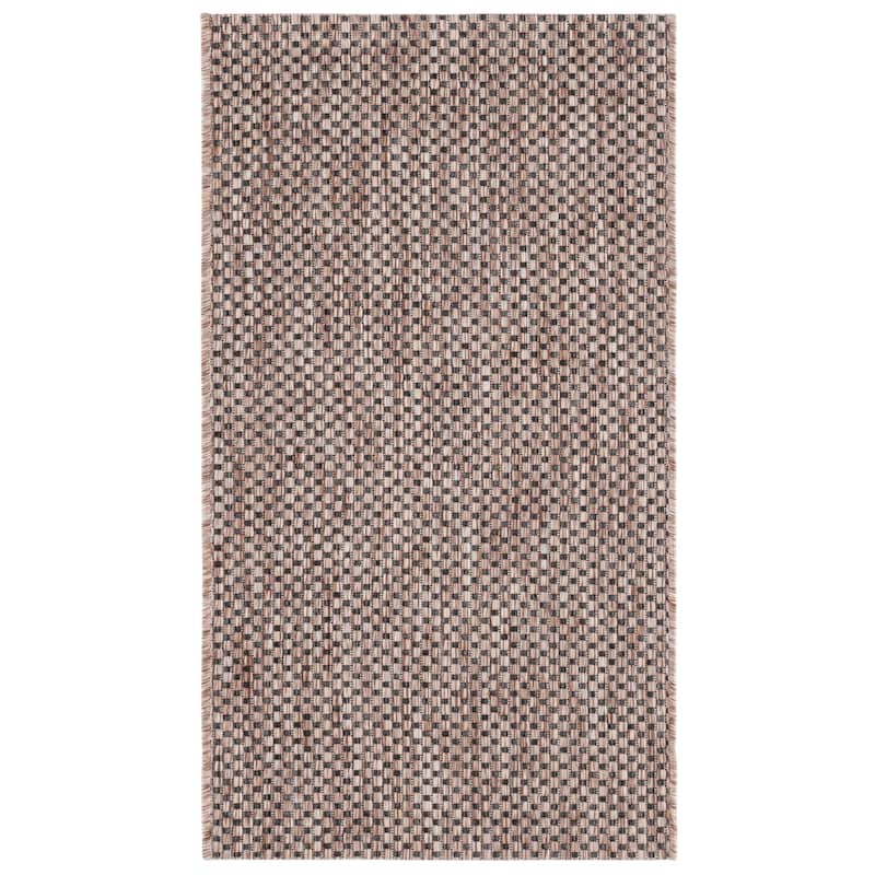 SAFAVIEH Courtyard Begajeta Indoor/Outdoor Waterproof Patio Backyard Rug. - 2'3" x 5' - Natural/Black