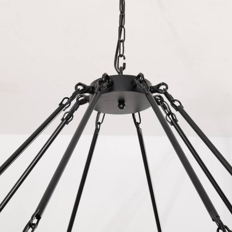 2 Tier Wagon Wheel Chandelier Large Farmhouse Rustic Round Chandeliers