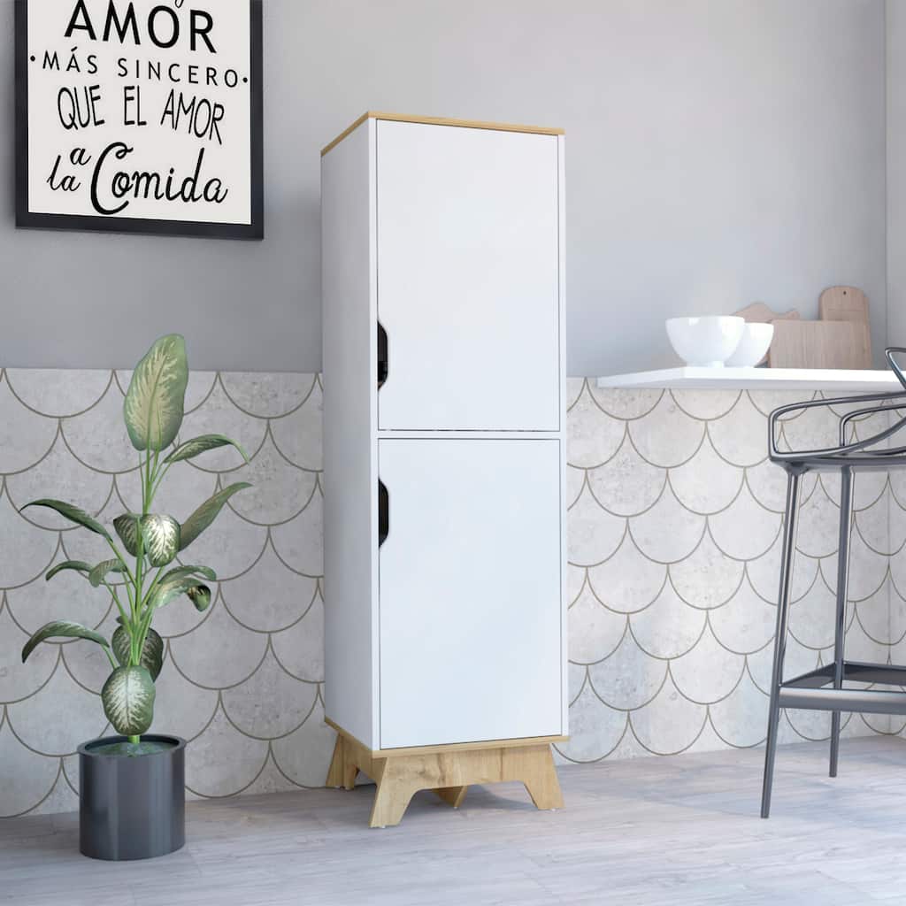 TUHOME Pamplona Pantry with 4 Shelves and 2 Doors - N/A