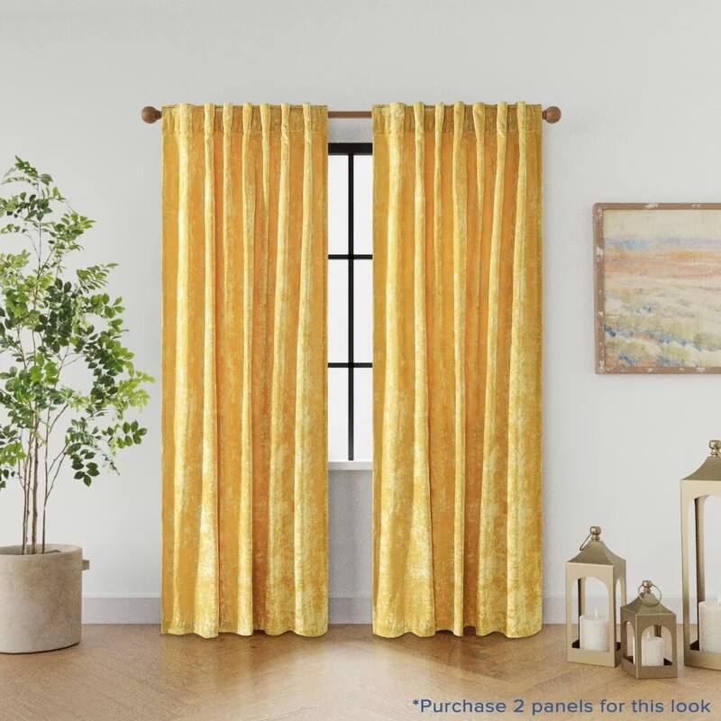 Texture Velvet Back Tab Room Darkening Single Panel