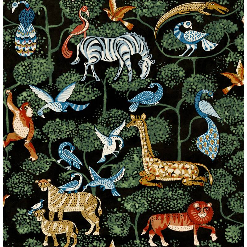 A-Street Prints Rigby Multicolor Jungle Animals Wallpaper