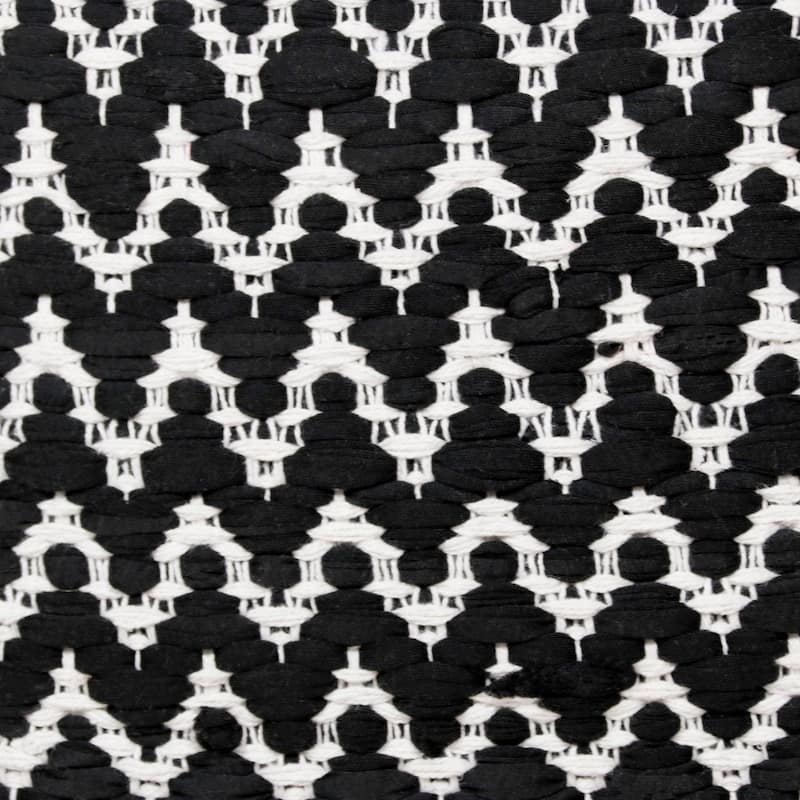 HomeRoots 20" X 20" Black And White Polyester Chevron Zippered Pillow