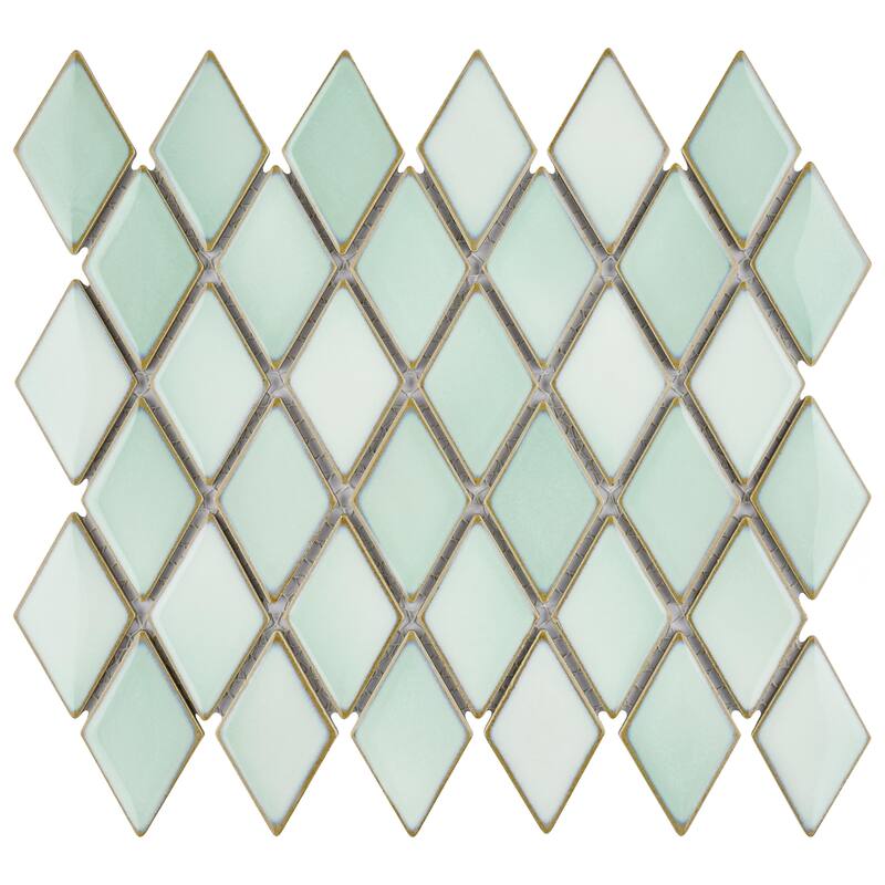 Merola Tile Hudson Kite Pistachio 10-1/8" x 11-3/4" Porcelain Mosaic Floor and Wall Tile