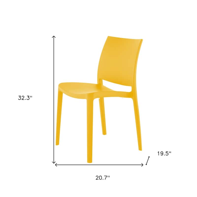Set of Four Gold Heavy Duty Plastic Outdoor Stacking Dining Chairs