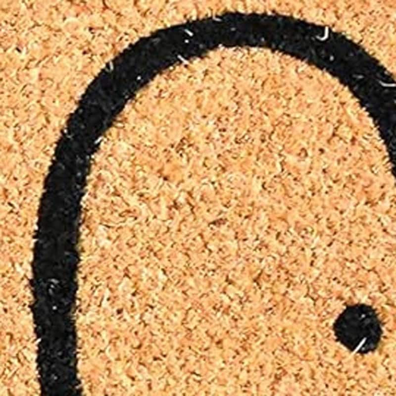 HomeRoots 24" X 36" Natural And Black Halloween Hello Outdoor Coir Door Mat - 24.00' X '36.00