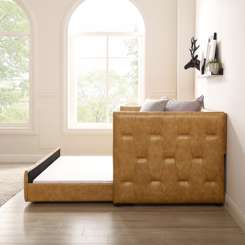Corvus Somme Tufted Upholstered Daybed with Trundle