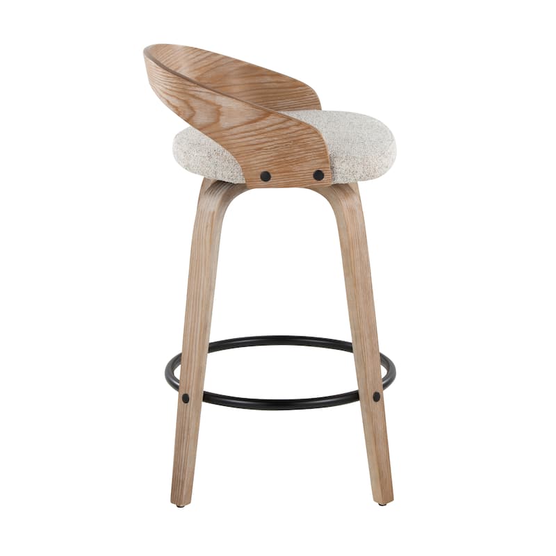 Carson Carrington Stavanger 26" Fixed-Height Counter Stool with Bent Wood Legs & Round Footrest (Set of 2)