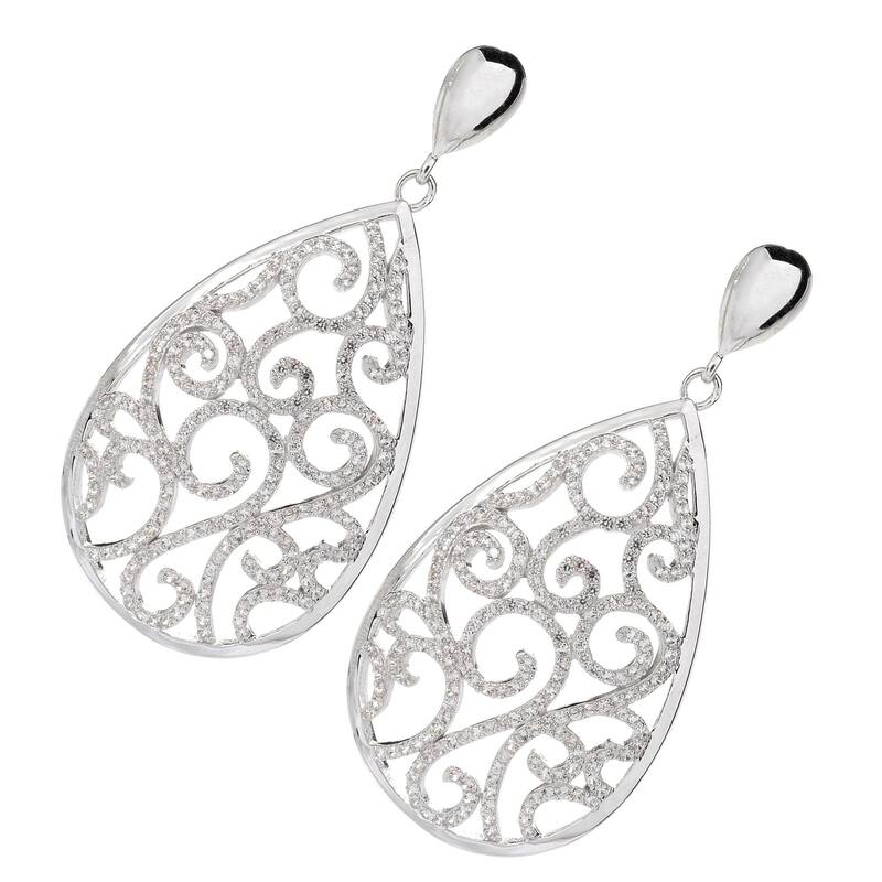 925 Sterling Silver White Natural Zircon Earrings