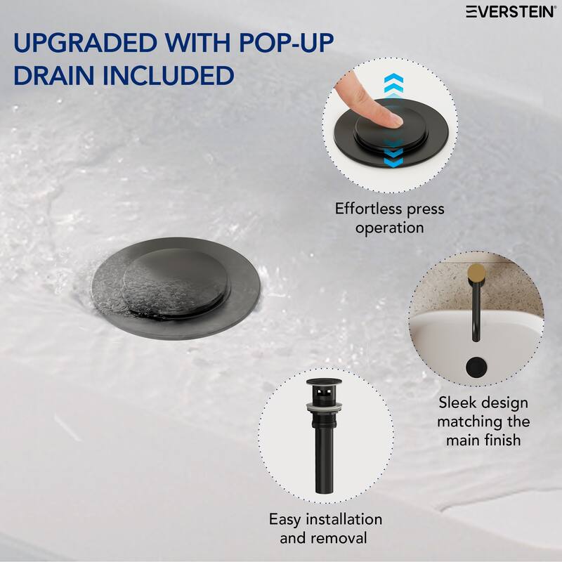 Modern Single Hole Bathroom Faucet,Deck Mount Sink Faucet